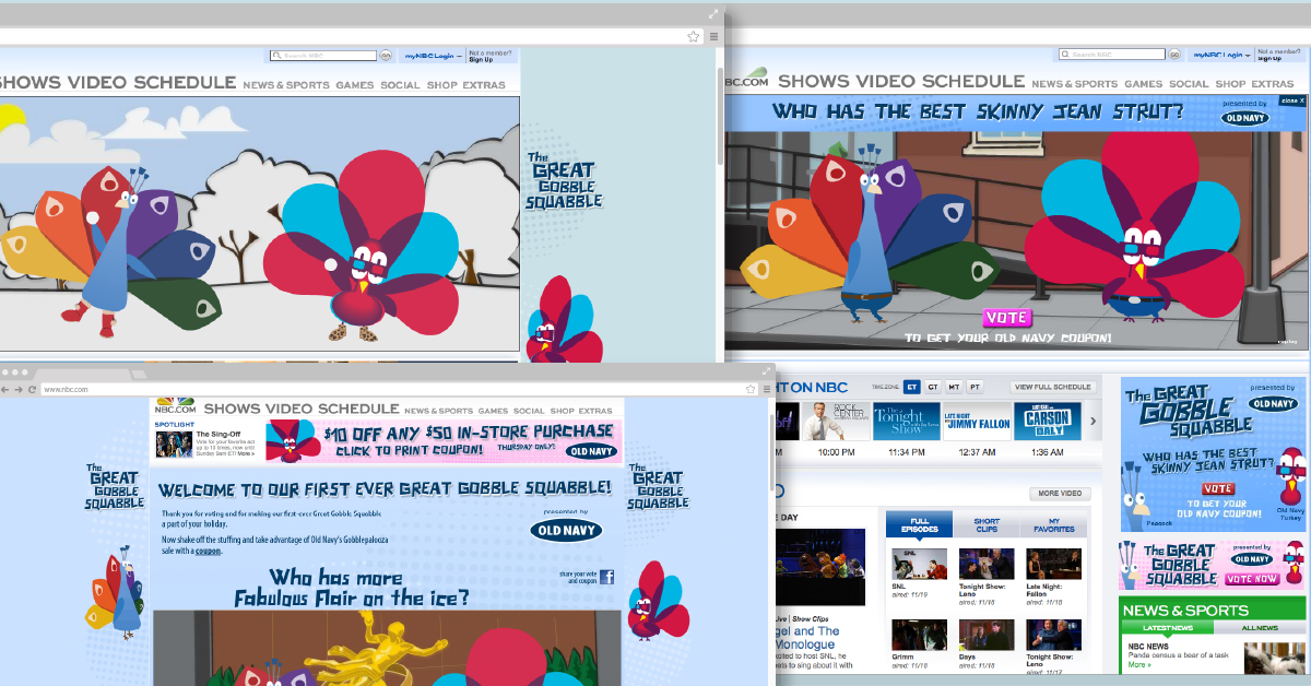 Banner add and animation for nbc universal